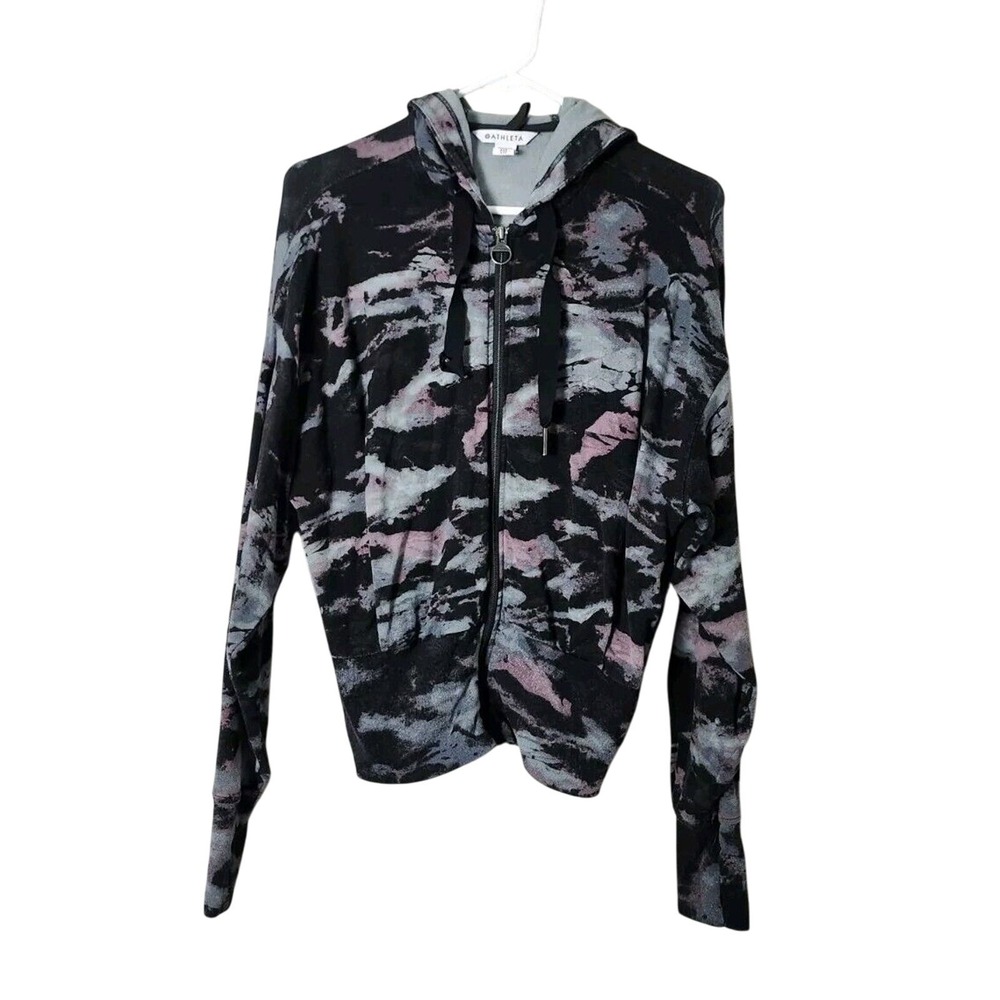 Athleta Balance Full-Zip Hoodie Sweatshirt Size XXS Tie Dye Yoga‎ Jacket